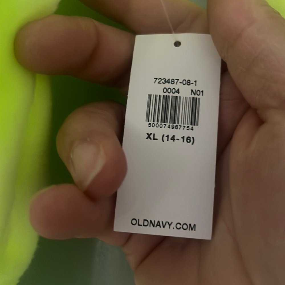 Old navy mock neck fleece sweatshirt neon/white size(14-16)$20